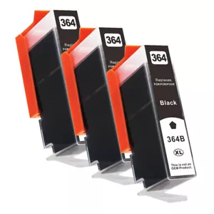 3 Cartucce Nero 364XL per HP Photosmart D5460 3070A 4620 5520 B109a B110a chip - Foto 1 di 2