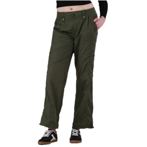 No Boundaries Parachute Cargo Pants Womens S 4-6 Green Track Pants Nylon Light - Picture 1 of 7
