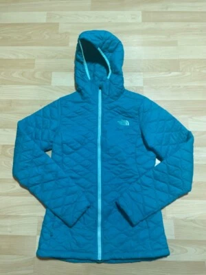 NORTH FACE WOMENS THERMOBALL ECO HOODIE JACKET INSULATED Teal Green XS - Image 1 of 4