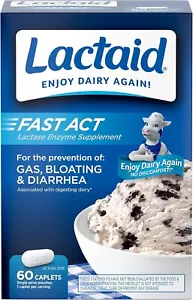 Alivio de intolerancia a la lactosa de acción rápida Lactaid 60 cápsulas sensibilidad a la lactosa - Imagen 1 de 6