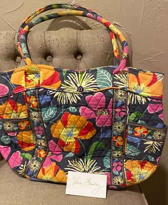 Vera Bradley JAZZY BLOOMS Pleated Tote Medium Shoulder Bag Purse Spring 2013 - Image 1 of 4