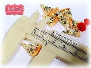 40 piezas de pizza espinaca miniatura casa de muñecas en rodajas 1,5 cm. x 1 cm.(1/2 pulgada) - Imagen 1 de 5