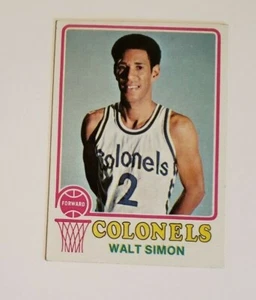 1973-74 Topps ABA Basketball Card Kentucky Colonels Walt Simon #218 - Foto 1 di 2