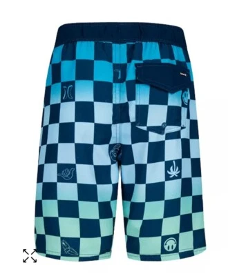 Hurley Checkerd SWIM shorts Truncks Blue Ombre Boys Size 4 Sporty Beach  - Image 1 of 4