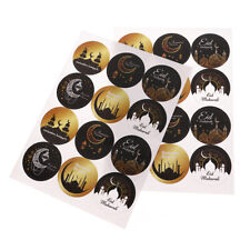 5PCS Eid Mubarak Paper Stickers Gift Box Sealing Labels Ramadan Kareem Decor