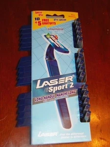 NEW 15 PACKS Mens Laser Sport 2 Twin Blade Disp. Razors, Aloe & VitAMIN E (107) - Picture 1 of 3