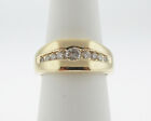 Genuine Diamonds 0.55cttw Solid 14k Yellow Gold Men's Ring 9mm Band FREE Sizing