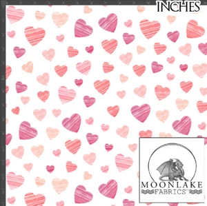 Hearts 100% Quality Cotton Poplin Fabric *exclusive* Valentine - Picture 1 of 3