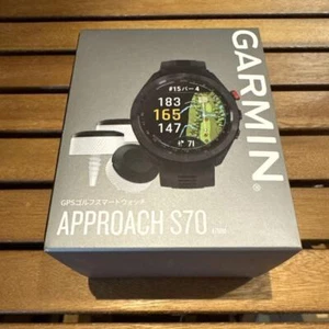 Garmin Approach S70 47mm Black Golf GPS Watch CT103 Set AMOLED Distance Tracker - Picture 1 of 11