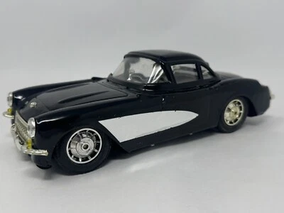 Luxe Car Vintage Black 1957 Corvette Hardtop Friction 1:18 Tin - Image 1 of 4
