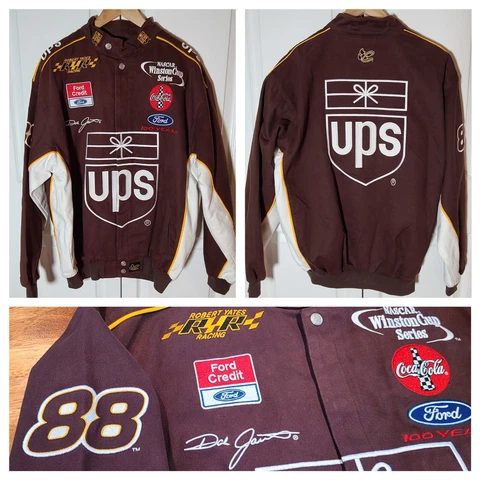 Chase Authentics Drivers Line UPS Dale Jarrett #88 Nascar Racing Jacket, Size L Cover