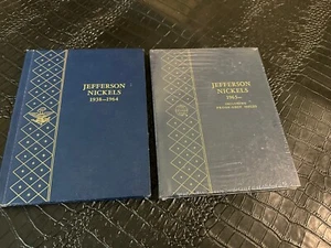 Jefferson Nickels 1938-1964, 1965 lote de 2 álbumes de monedas Whitman (C53) 9410 9586 - Imagen 1 de 2