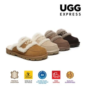 AUSTRALIAN SHEPHERD® UGG Slippers Women Sheepskin Wool Shearling Lined Rilee - Picture 1 of 34