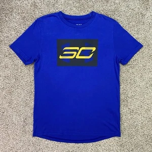 Steph Curry Shirt Boys Youth M Blue Under Armour #30 Front Back NBA Basketball - Picture 1 of 24