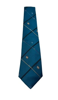 Bajo Bill para corbata de Stern verde azulado con diseño ecuestre  Foto 1 de 4