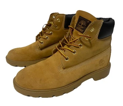 Timberland первоклассный работы ботинки для мальчиков размер 5 М пшеницы желтовато-коричневый кожаный нубук 12809B туризм - Изображение 1 из 4