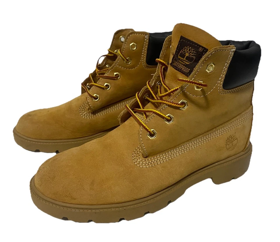 Timberland Premium Botas de Trabajo Niños Talla 5M Cuero Tostado Trigo Nubuck 12809B Senderismo Foto 1 de 4