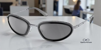 Gafas de sol para mujer SWAROVSKI SK7004 40116G plata oscura negro gris espejo 55 mm Foto 1 de 4