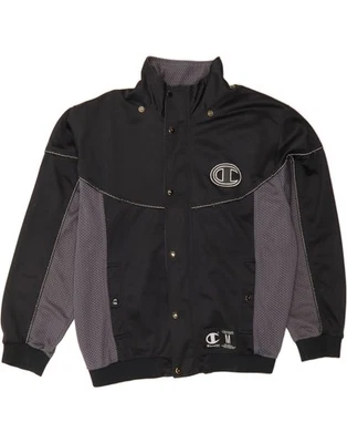 CHAMPION Mens Graphic Tracksuit Top Jacket Medium Black Colourblock CD10 - image 1 of 3