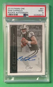 2018 PANINI ONE SAM DARNOLD AUTO ROOKIE RC 48/49 JETS #87 PSA 9 MINT - Picture 1 of 2