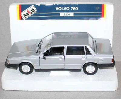 POLISTIL 1:25  SCALE DIECAST VOLVO 760 GLE SEDAN SILVER W/BOX EXCELLENT ITALY - Image 1 of 4