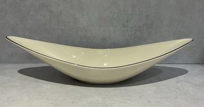 Lenox Weatherly Platinum Rim 15” Oblong Canoe Serving Salad Bowl Centerpiece - Image 1 of 4