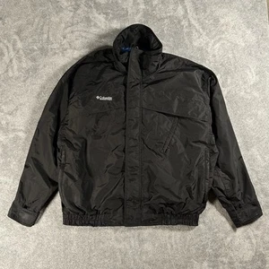 Columbia 80s Wind Breaker Golf Jacket Whirlibird Men L Black Full Zip Waterproof - Picture 1 of 13