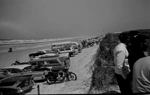 Vintage Negative Photo Motorcycle Race Daytona Beach 1956 History Bikers  USA - Picture 1 of 1