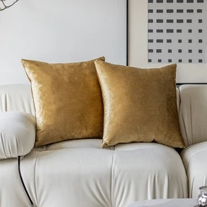Gold Pillow Covers 26x26 Easter Decorative Square Large Velvet Throw Pillows ... - Picture 1 of 7