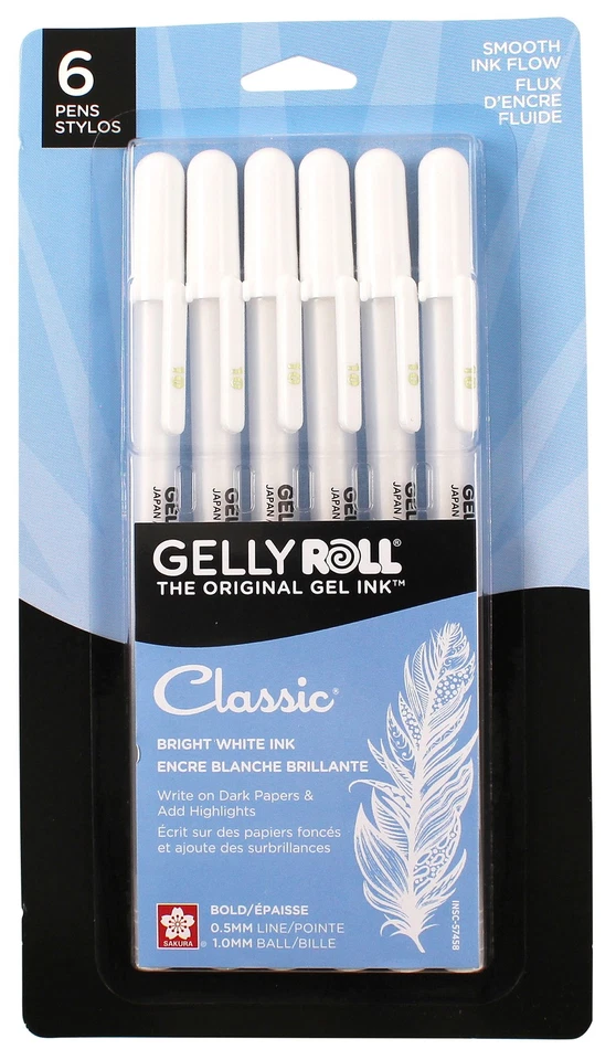 Sakura Gelly Roll Classic Bold Point Pens 6/Pkg-White - 57458 - Image 1 of 1