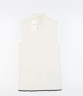 Marks and Spencer Women's White Mock Neck Tank Top — 第 1/4 张图片