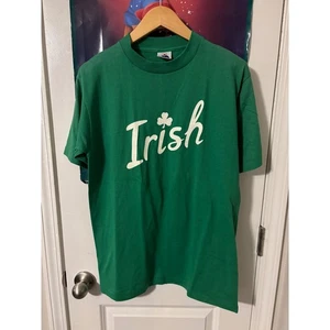 Vintage Irish T Shirt Shamrock Green St Patricks Day Miller Made in USA L - Picture 1 of 5