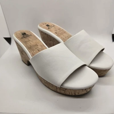 Sandalias de montaña blancas para mujer 9 M Copeland cuero blanco plataforma tacones de corcho Foto 1 de 4