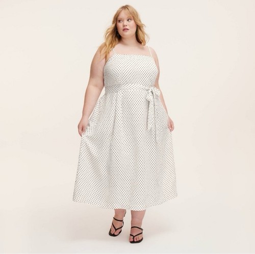 Mini abito midi donna a pois con cravatta in vita kate spade new york 2X LEGGI BENE