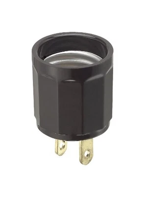 15 Amp Outlet to Lampholder Adapter Brown Electrical Light Socket - Image 1 of 4
