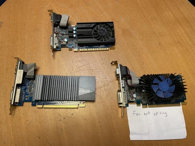 Joblot  3 x 1GB Graphics Cards  ASUS GeForce GT 710 1GB DDR5 GT 730 EX GT640 LP - Image 1 of 4