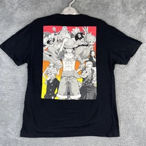 One Piece T-Shirt Herren Medium schwarz großes Logo 2-seitig Spruch Luffy Pirate Crew - Bild 1 von 11