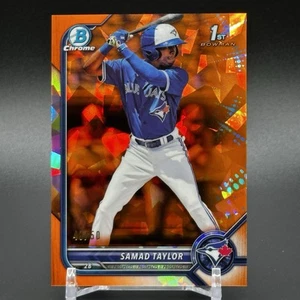 2022 Bowman Chrome 1st Sapphire Samad Taylor Orange Refractor #'d /50 Blue Jays - Picture 1 of 3
