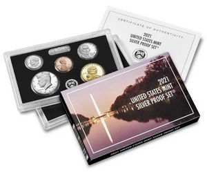2021 S US Mint Silber Proof 10 Kursmünzensatz mit BOX & COA No W Cent ~ kostenloser Versand - Bild 1 von 1