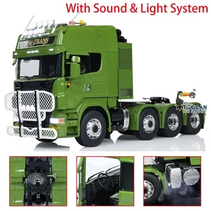 1/14 8X8 RC Tractor Truck LESU Metal Chassis Vehicle Light Sound System Sunvisor - Picture 1 of 12