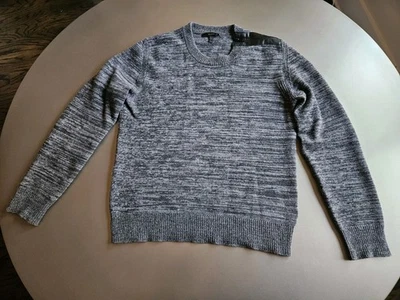Belstaff Gray Wool And Cashmere Sweater Size Large With Leather Details - Image 1 of 4