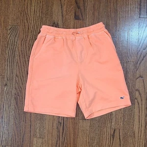 NEW Vineyard Vines Sunwashed Knit Jetty Boys Size M Orange Shorts Melon Whale - Picture 1 of 7