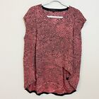 Robert Rodriguez 100%  Silk Hi-Low Geometric Pink Black Top Blouse sizes 2