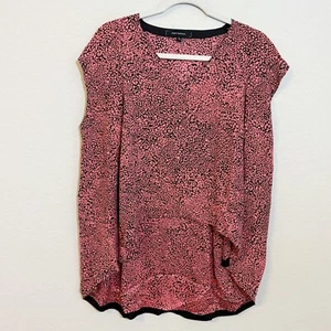Robert Rodriguez 100% Silk Hi-Low Geometric Pink Black Top Blouse sizes 2 - Picture 1 of 3