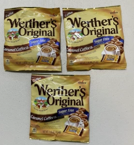 SUGAR FREE CARAMEL COFFEE Hard Candies Werther's 1.46oz bag (3 bags) - Picture 1 of 9