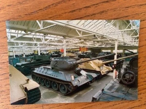 T34 AND SU100 RUSSIAN TANKS RAC TANK MUSEUM PHOTOGRAPH POSTCARD - Picture 1 of 2