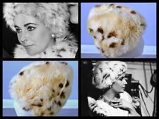 vintage Hollywood Regency genuine fur hat Liz Taylor Hepburn glamour 50's 60's
