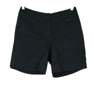 Talbots Shorts Casual Khaki Chino Women Size 4 Navy Blue Pockets - Picture 1 of 5