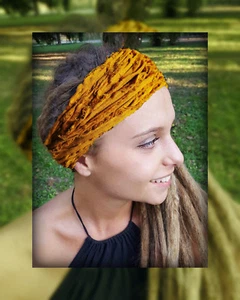 Frayed Scruffy Headband Yoga Boho Hippie Gypsy Wrap Hairband Headband Head Scarf - Picture 1 of 37