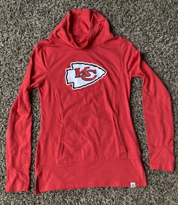 Majestic Kansas City Chiefs Womens Red Lightweight Cowl Neck Hoodie Size Small - Picture 1 of 7
